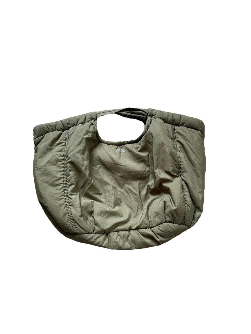 Vince Camuto Olive Green Puffer Hobo Bag Purse Nylon Medium Shoulder Tote